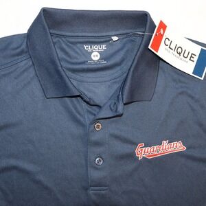 Clique Mens Cleveland Guardians MLB Polo Shirt Navy Blue Size M NWT